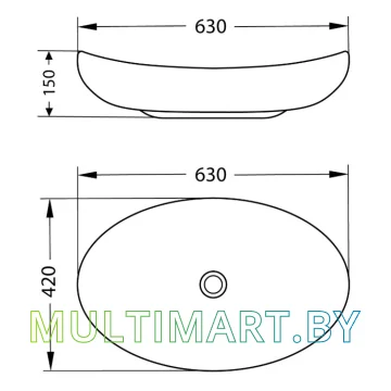 Умывальник Lauter 21502 (клапан 21190G) картинка 6